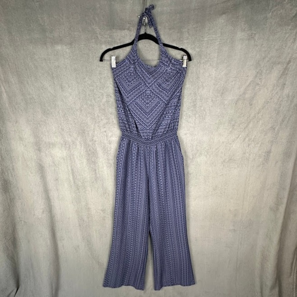 Prana Bijou Jumpsuit Womens Small Purple Halter Wide Leg Pockets Outdoor Hiking